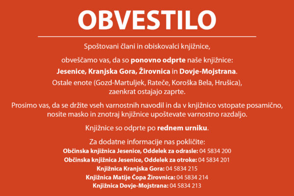 Odprtje knjižnic